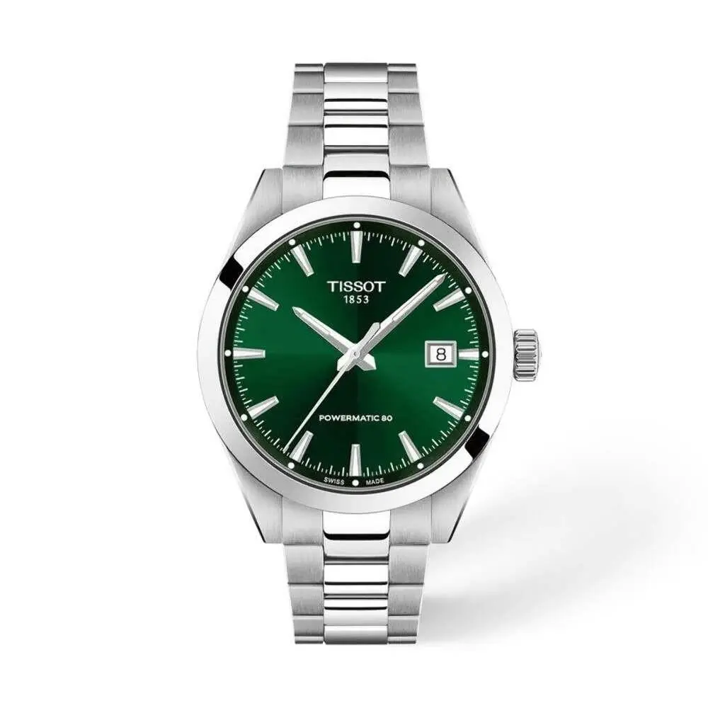 Gentleman Green Dial / Stainless Steel Bracelet Green Dial Wristwatch T165807110 by Tissot