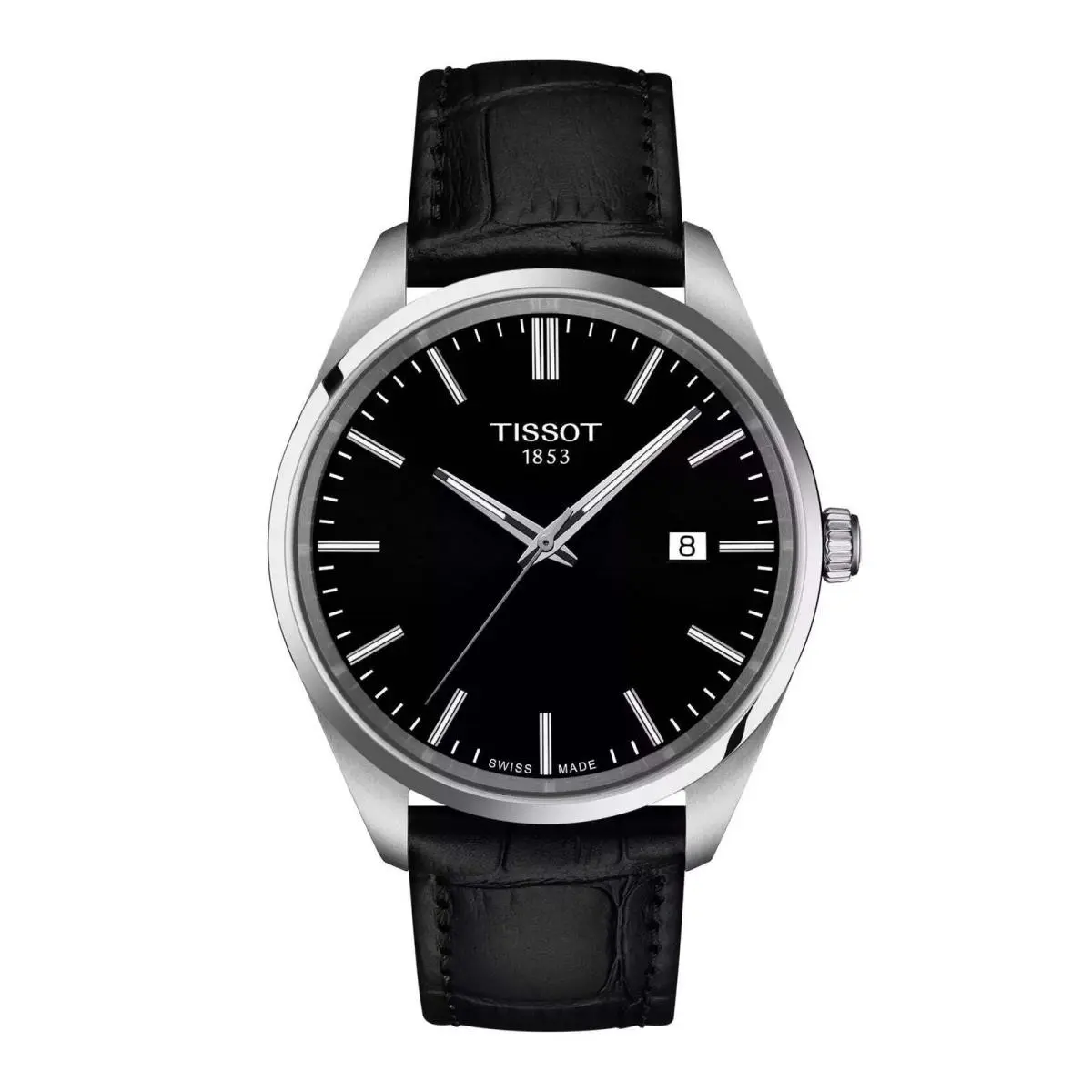 PR 100 Black / Black Leather Black Dial Wristwatch T1504101605100-PL by Tissot