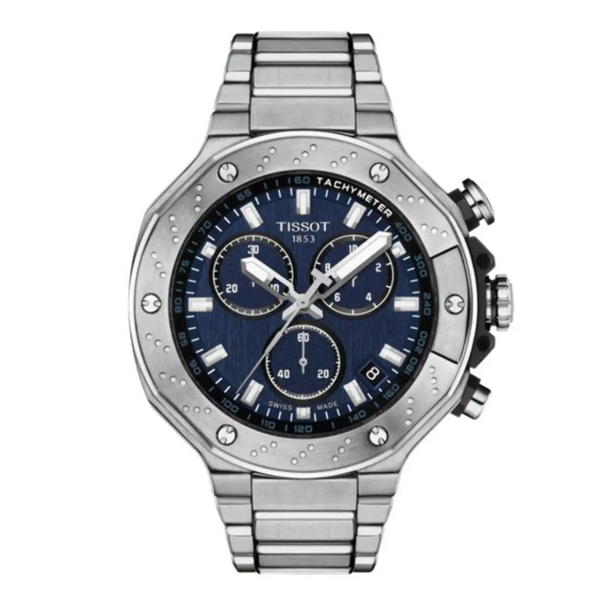 T-race Chronograph Silver-tone Blue Dial Wristwatch T1414171104100 by Tissot