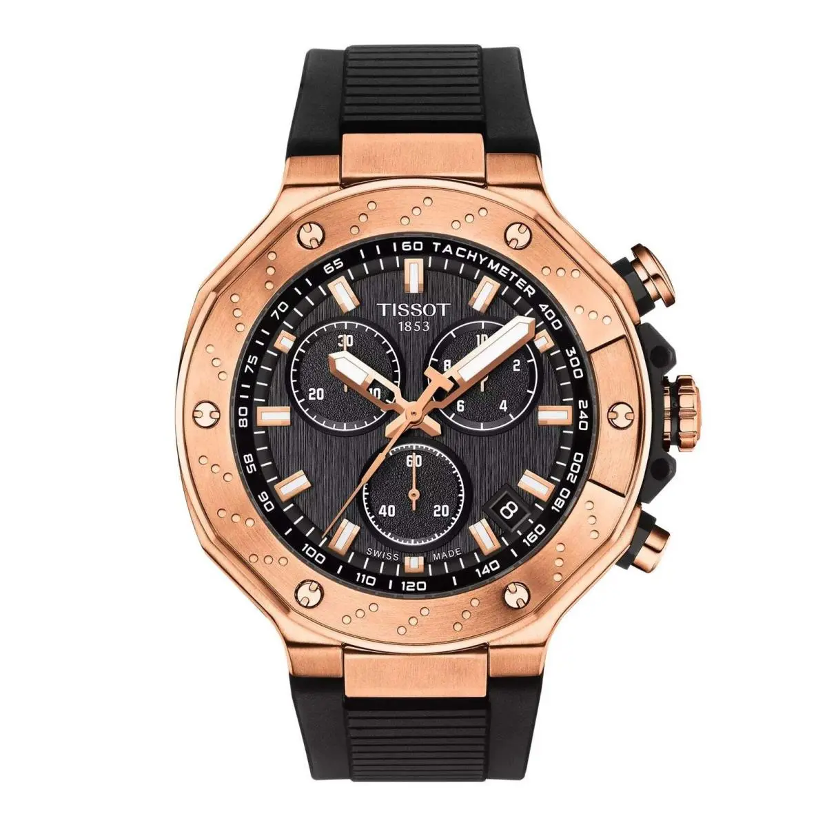 T-race Black / Rose Gold-tone Black Dial Wristwatch T1414173705100-PL by Tissot