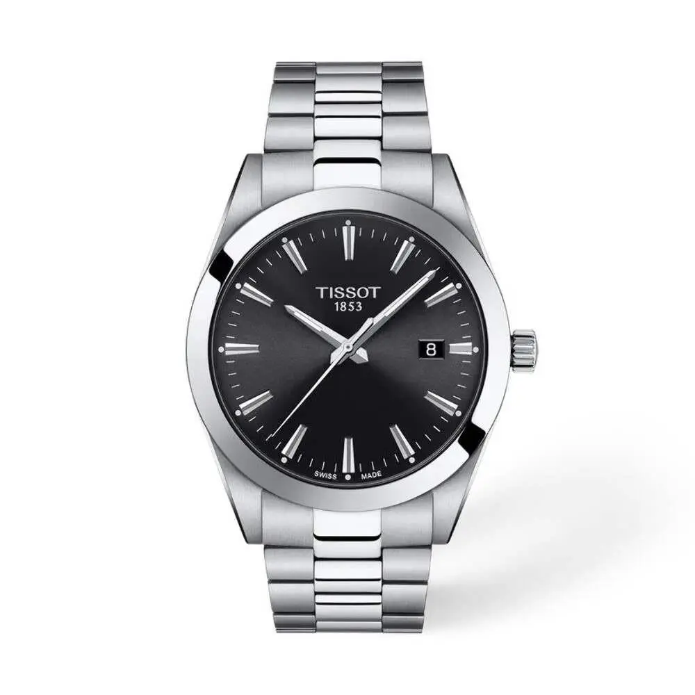 Gentleman Black / Steel Black Dial Wristwatch T1274101105100-PL by Tissot