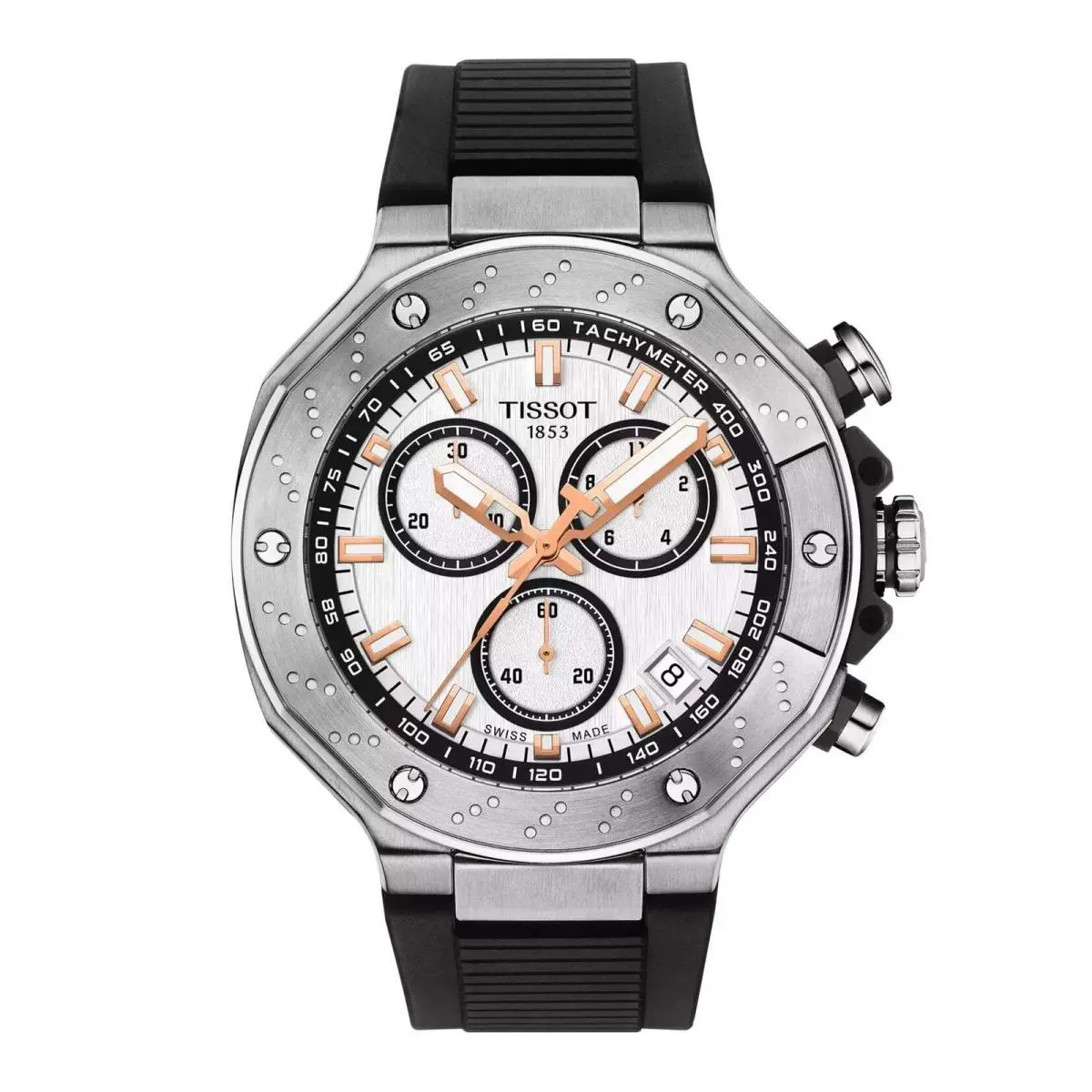 T-race White / Black Silicone White Dial Wristwatch T1414171701100-PL by Tissot