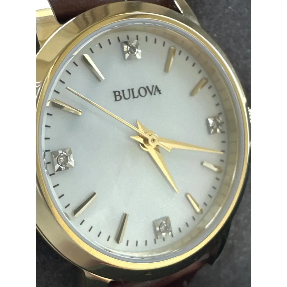Sutton Women`s White Mother of Pearl Dial Quartz Watch 97P170 by Bulova