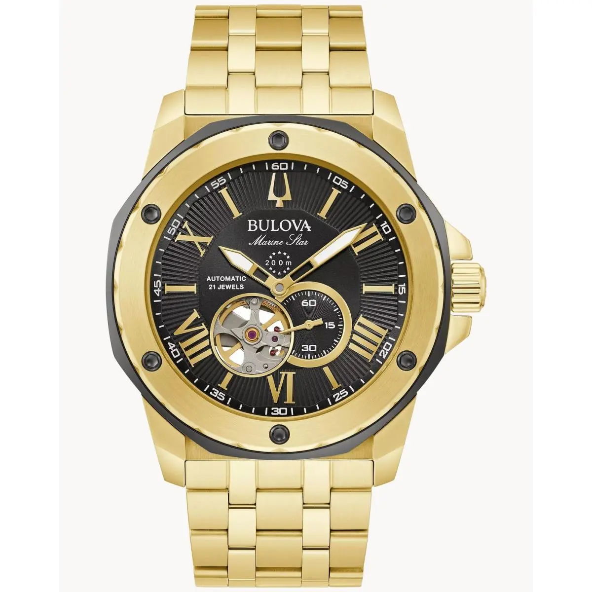 Marine Star Gold-tone Automatic Mens Watch 98A273 by Bulova
