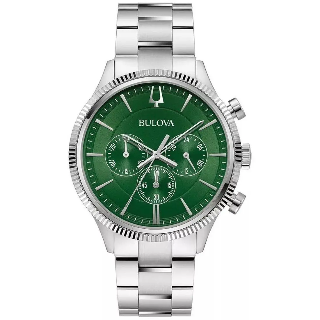 Men`s Classic Green Dial Chronograph Watch 96A322 by Bulova