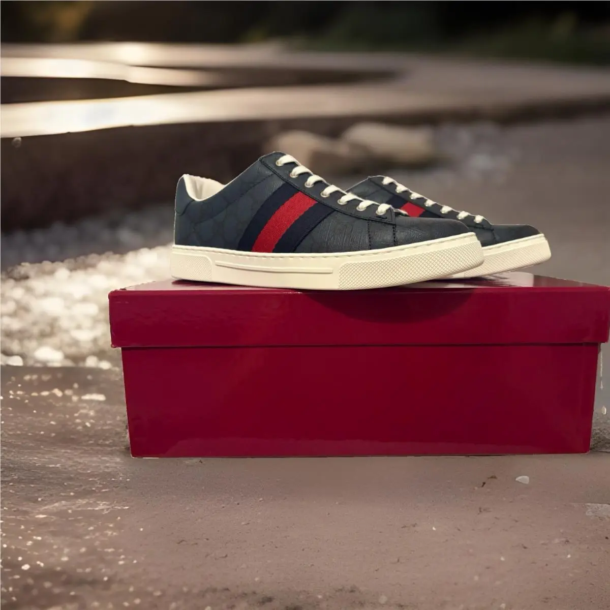 Gucci shoes - Gucci GG Supreme H2O - Supreme - 760775 FAELM 8741 - Blue, Red, White 0
