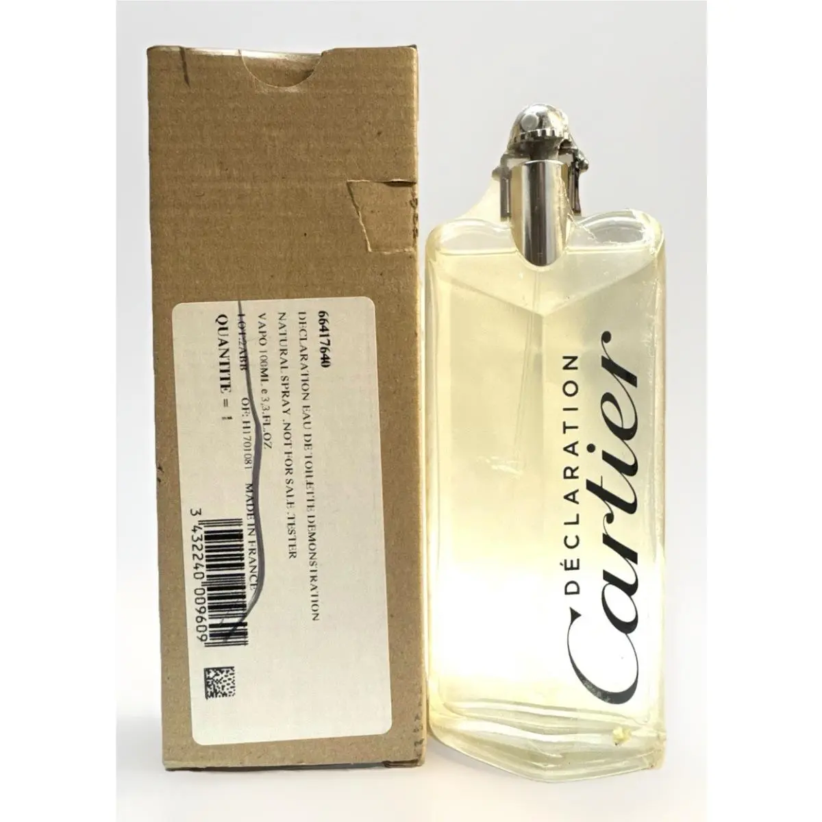 Cartier Declaration Eau de Toilette 3.3oz Tester Spray