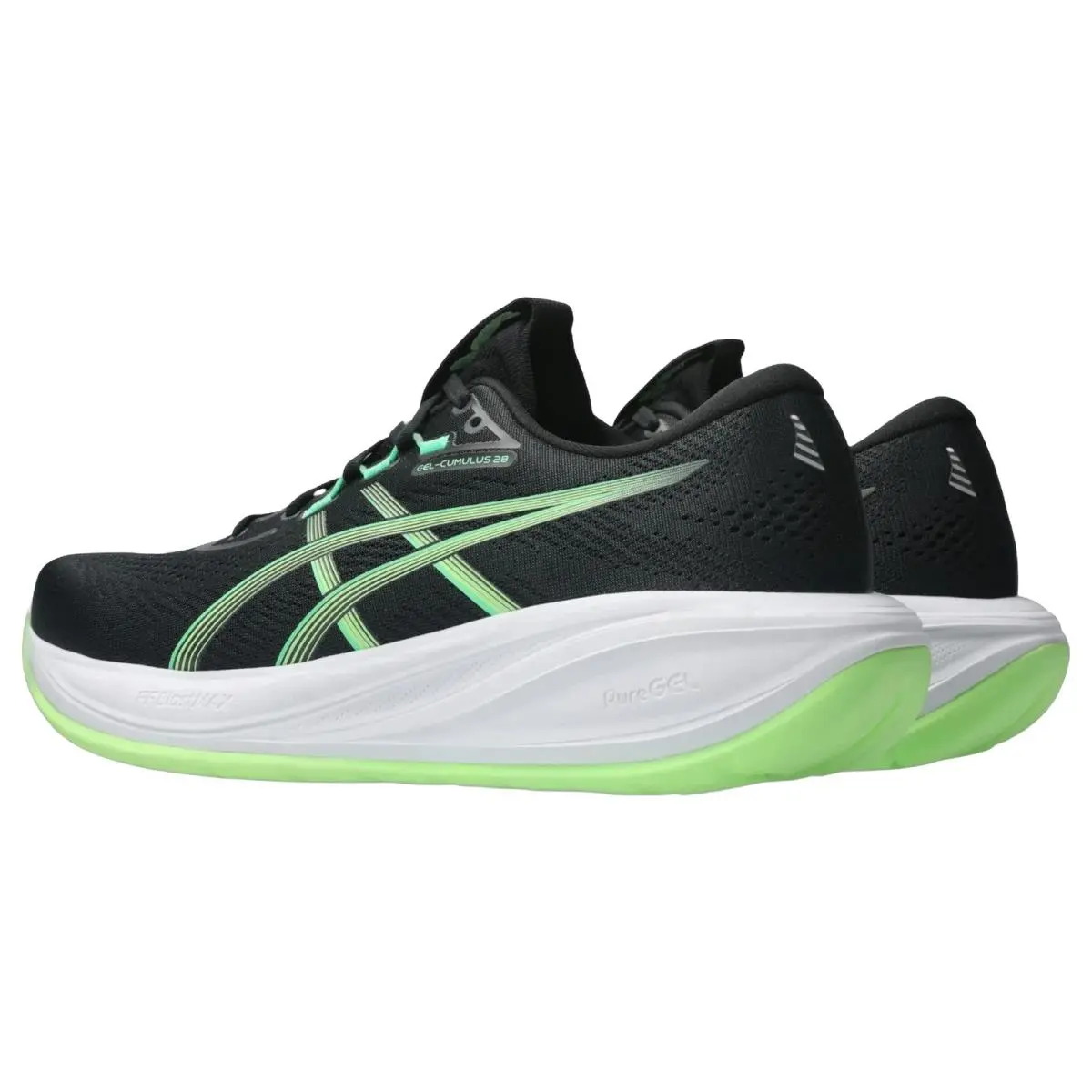 Asics shoes - Gel Cumulus 28 - Gel Cumulus - 1011C143001 - Black/Illuminate Green 5