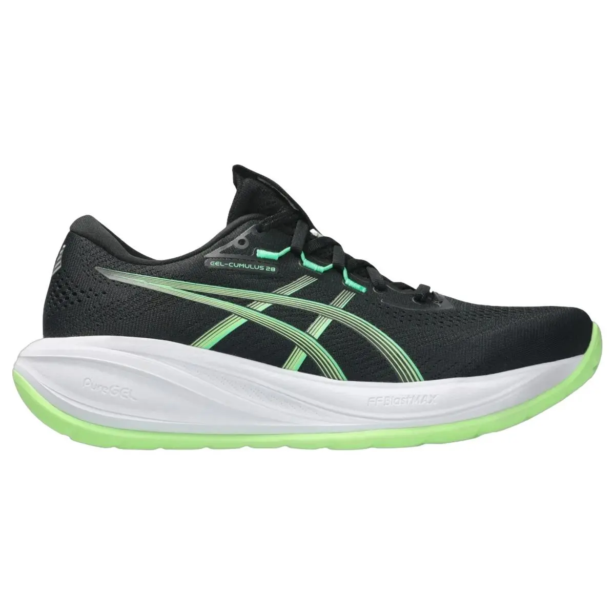 Asics shoes - Gel Cumulus 28 - Gel Cumulus - 1011C143001 - Black/Illuminate Green 7