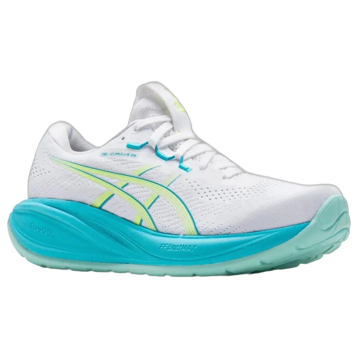 Asics shoes - Gel Cumulus 28 - Gel Cumulus - 1012B916102 - White/Energy Aqua 10