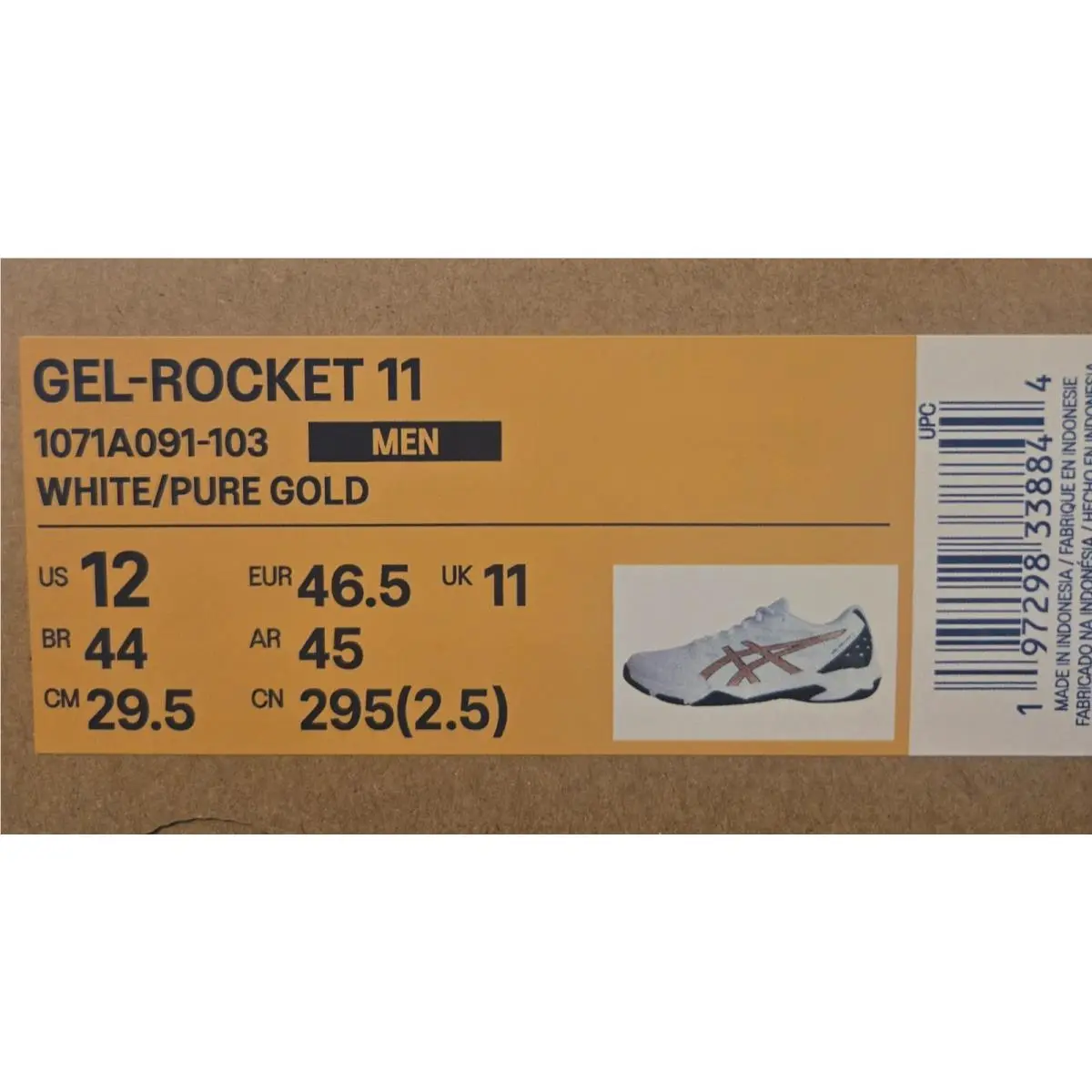 Asics shoes - ASICS GEL-Rocket 11 - White/Pure Gold (UPC: 197298338844) 7