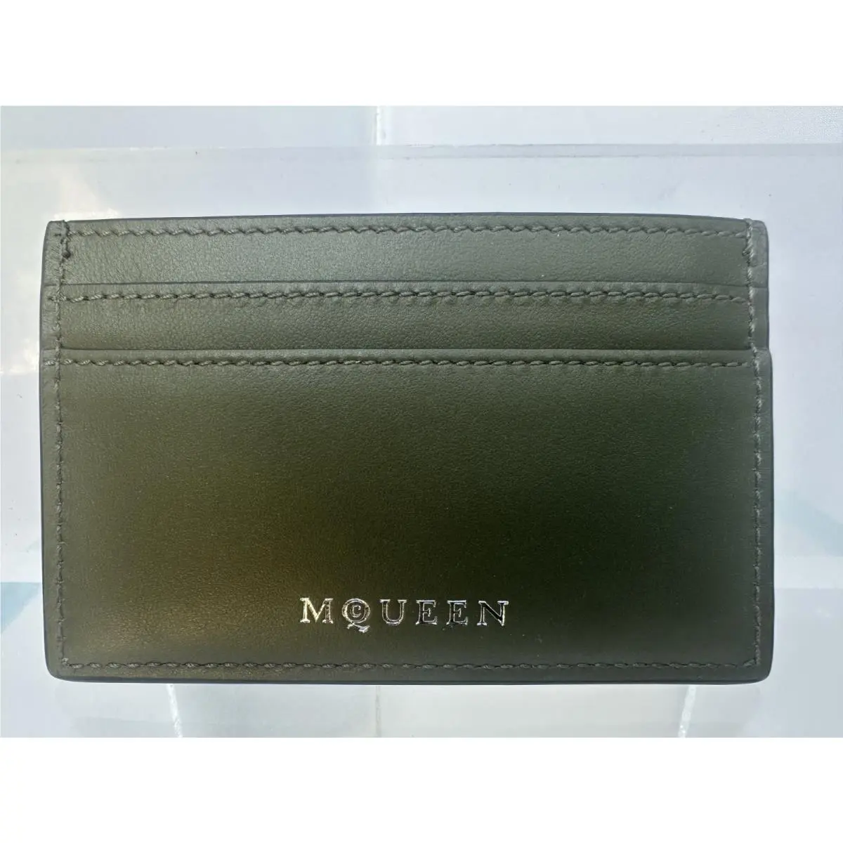 Alexander Mcqueen Men`s Card Holder CC Case Skull Khaki Green by Alexander McQueen