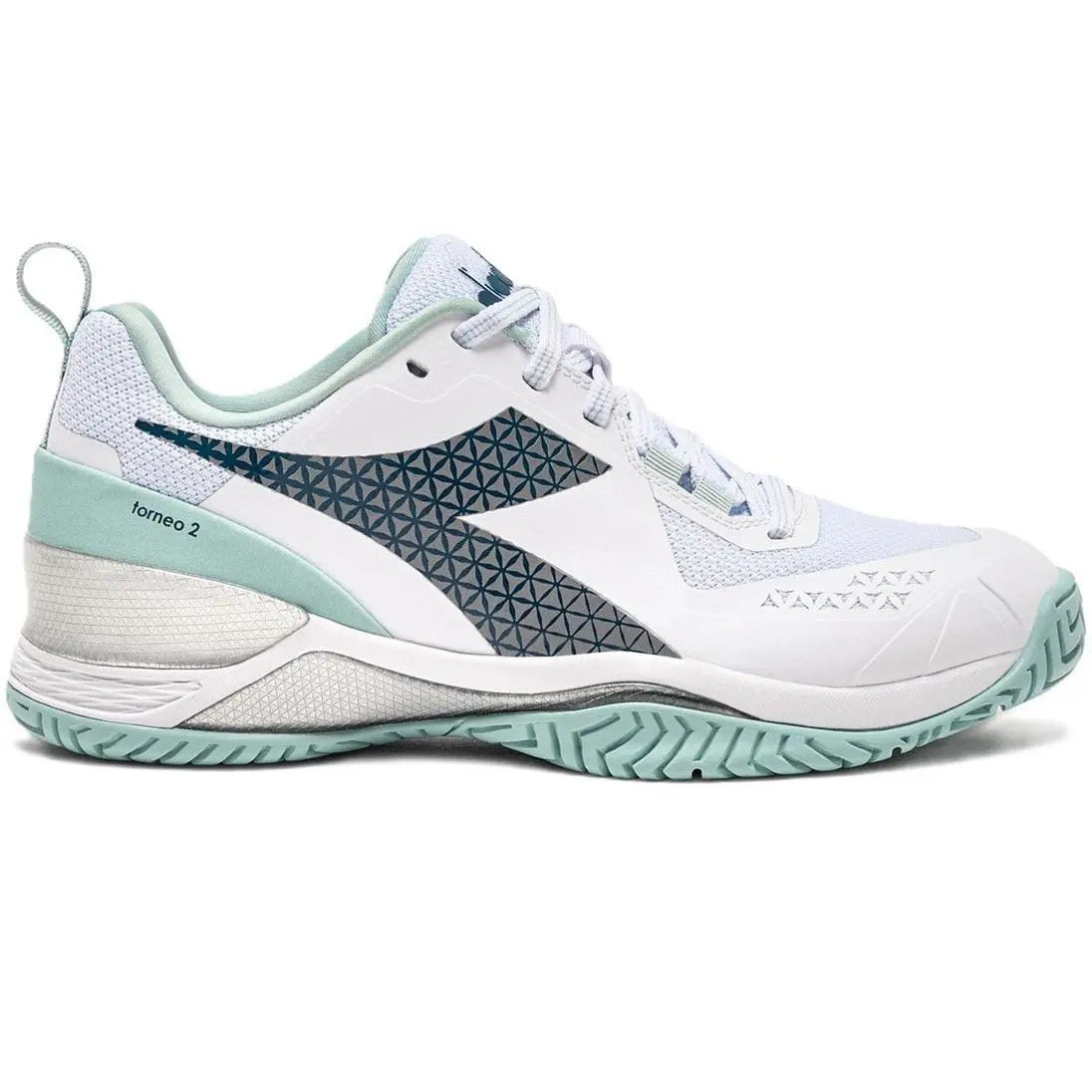 Diadora shoes - Blushield Torneo 2 W AG - 101179503 01 D0846 - White, Blue, Mint Green, Gray 1