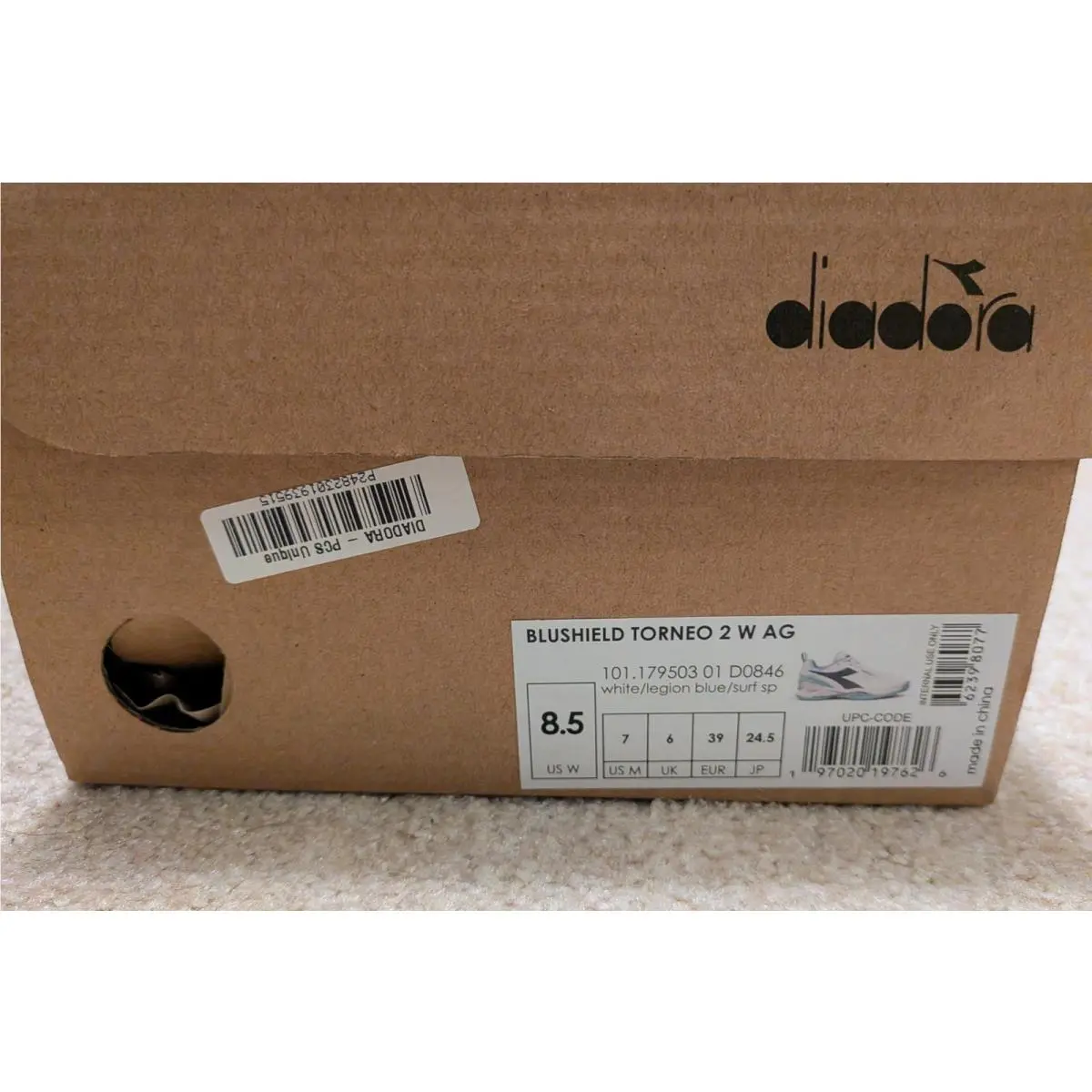 Diadora shoes - Blushield Torneo 2 W AG - 101179503 01 D0846 - White, Blue, Mint Green, Gray 0