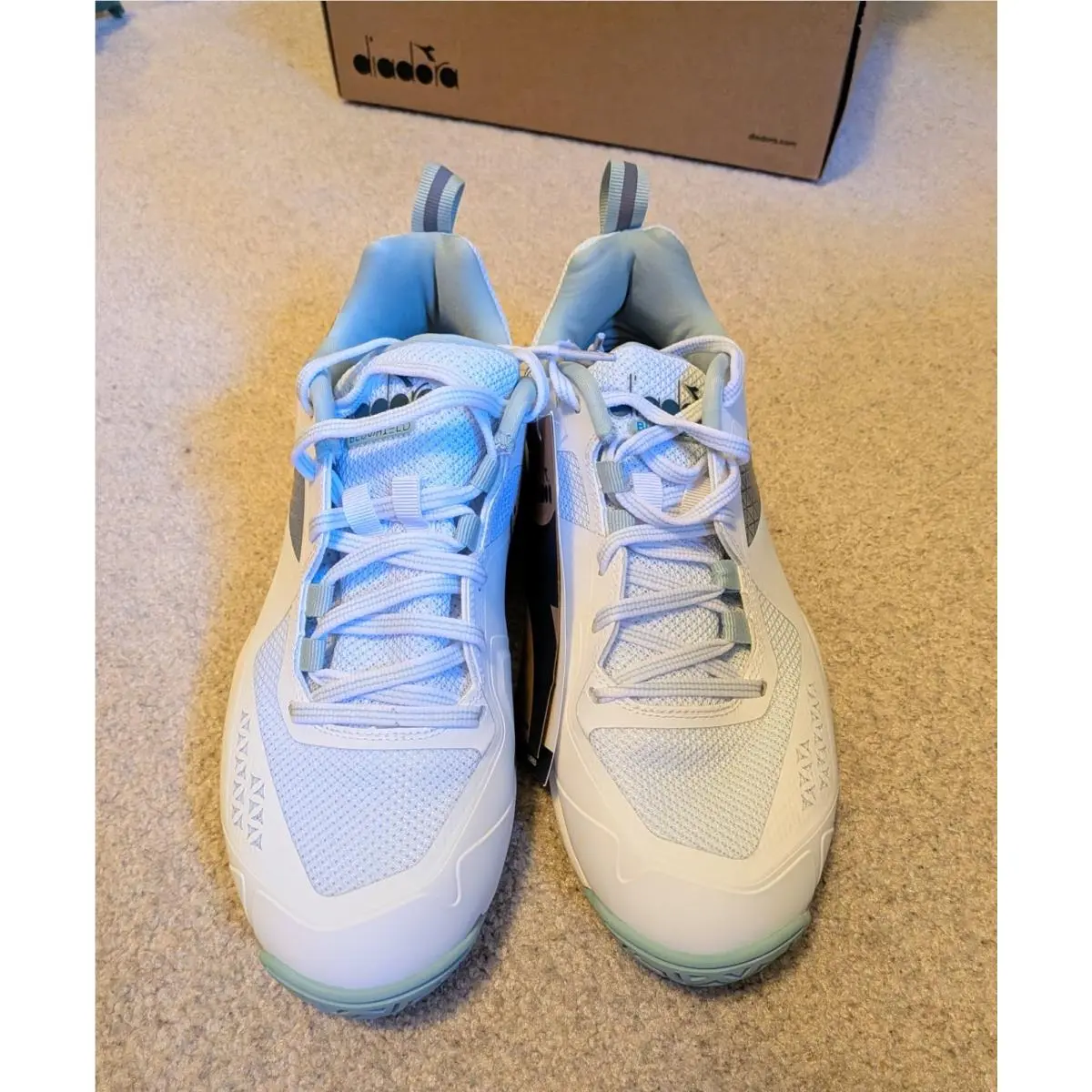 Diadora shoes - Blushield Torneo 2 W AG - 101179503 01 D0846 - White, Blue, Mint Green, Gray 3