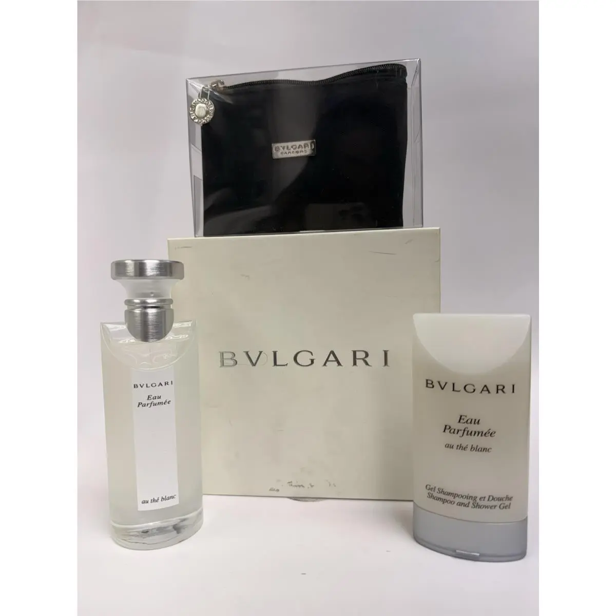 Bvlgari Eau Parfumee Au The Blanc Edc Spray Perfume 2.5oz Silver Cap 3 Pcs Set