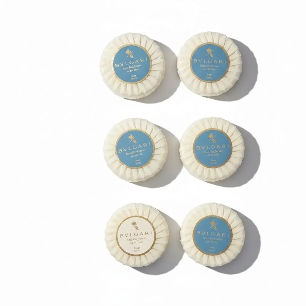Bvlgari 6 X 1.7 Oz. Eau Parfumee Wrapped Soap 5X Au The Bleu 1 X Au The Blanc