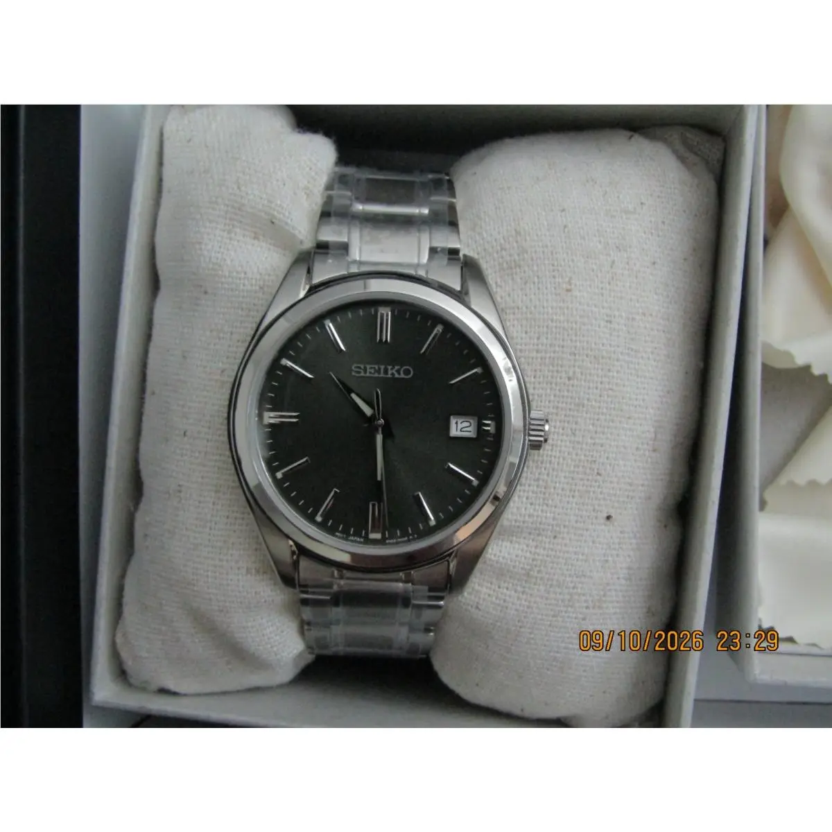 Watch For Men - Essentials Collection Dark Green Face SUR527 by Seiko