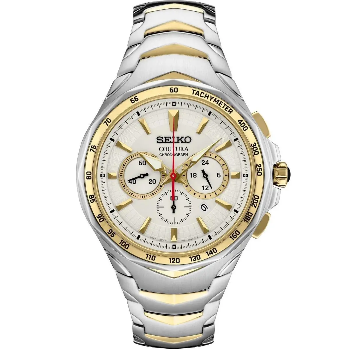 SRWZ24 Coutura Chronograph Tachymeter Sapphire Crystal Two Tone Mens Watch by Seiko