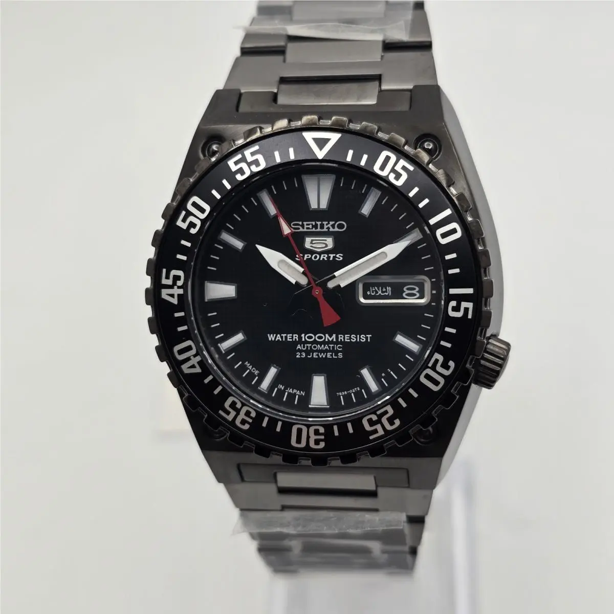 5 Sports SNZD73J1 Made in Japan Automatic Black Watch Nos Full Set by Seiko