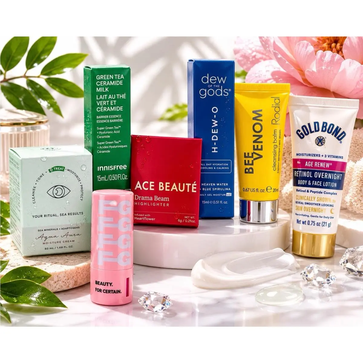 7 Pc Premium Skincare Makeup Bundle Innisfree Gold Bond Rodial Gift Set by Sephora