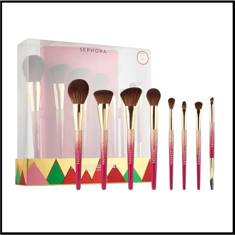 Collection Season to Sparkle 8 Piece Makeup Brush Gift Set + Pouch by Sephora