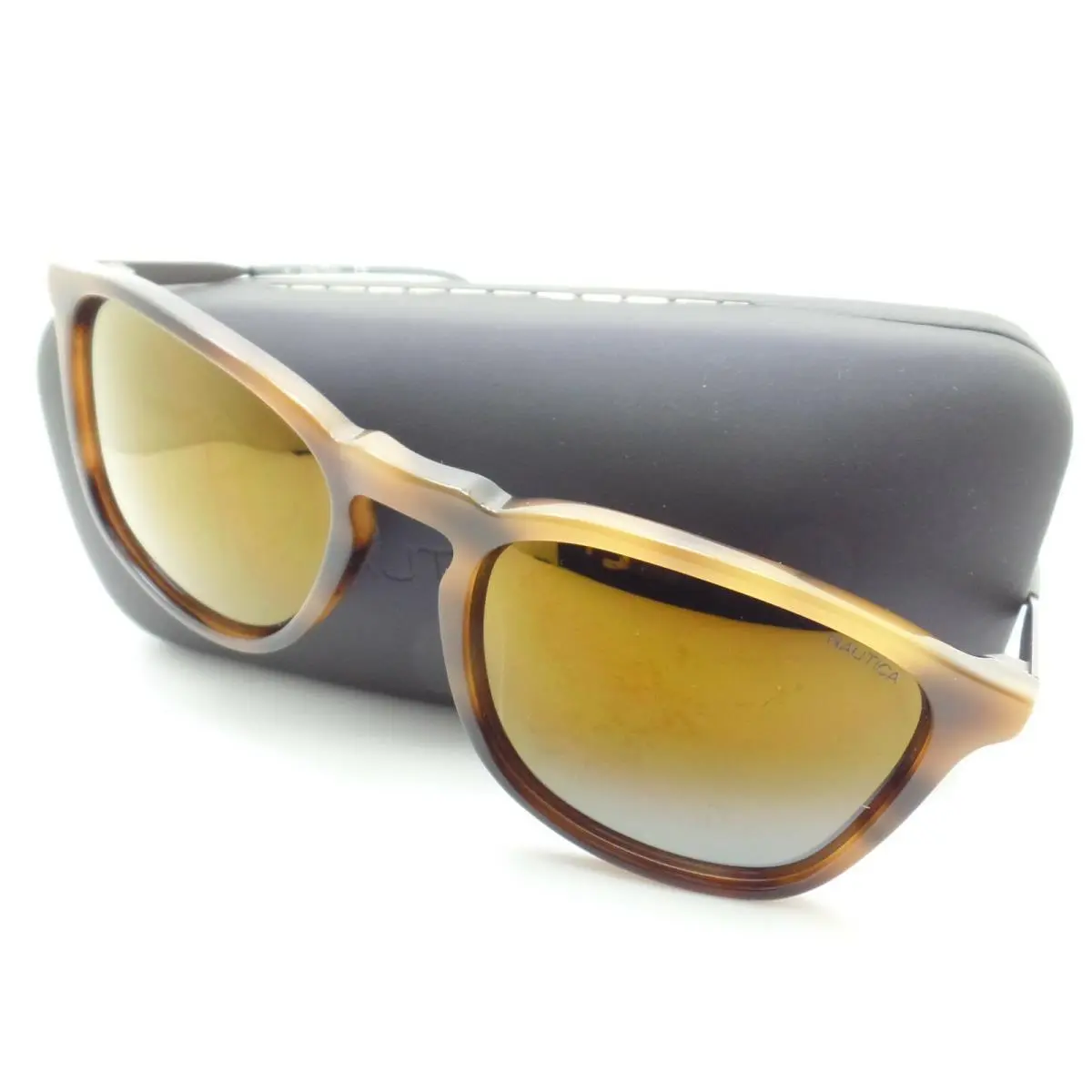 N6238S 218 Tortoise Grey Gold Mirror Polarized Sunglasses by Nautica
