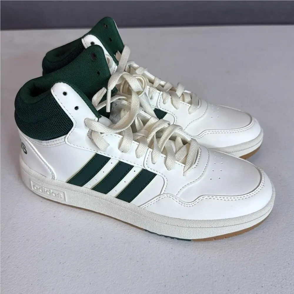 Adidas shoes - adidas Hoops 3.0 Mid - Hoops Mid - White/Green 1