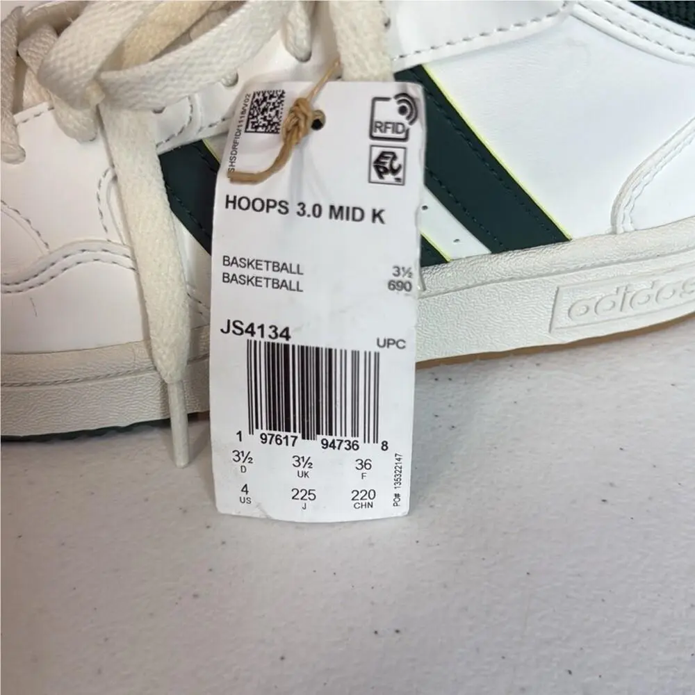 Adidas shoes - adidas Hoops 3.0 Mid - Hoops Mid - White/Green 7