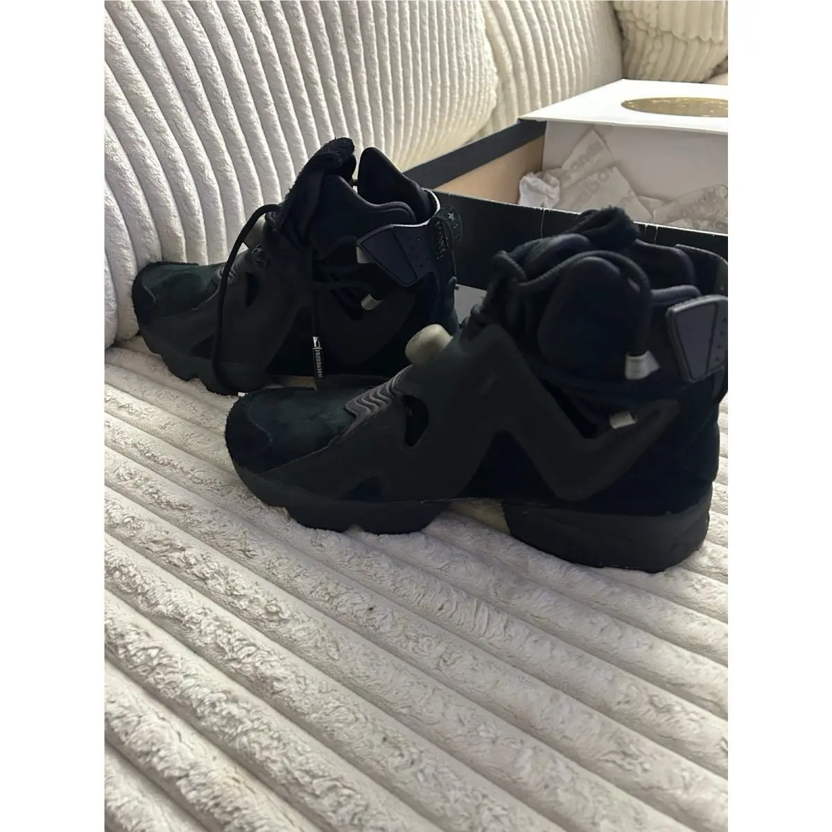 Reebok Mens Furikaze Future Black High Top Pump Up Sneakers BS7420 Size 9