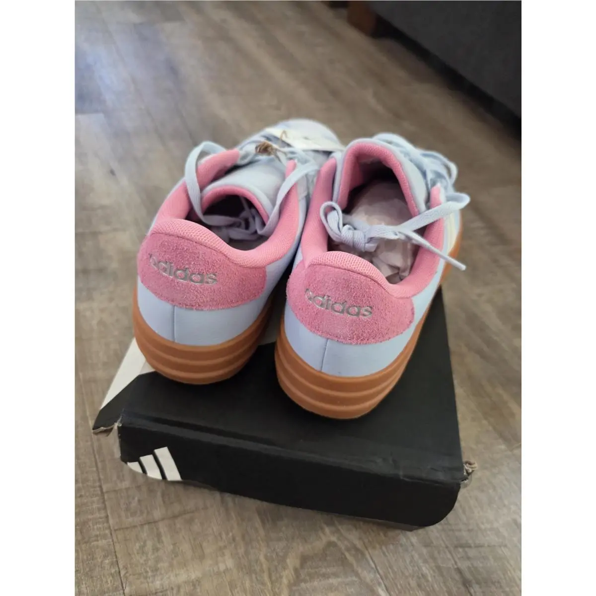 Adidas shoes - adidas VL Court Bold J - KJ9417 - Light Blue, Pink, White, Brown 7