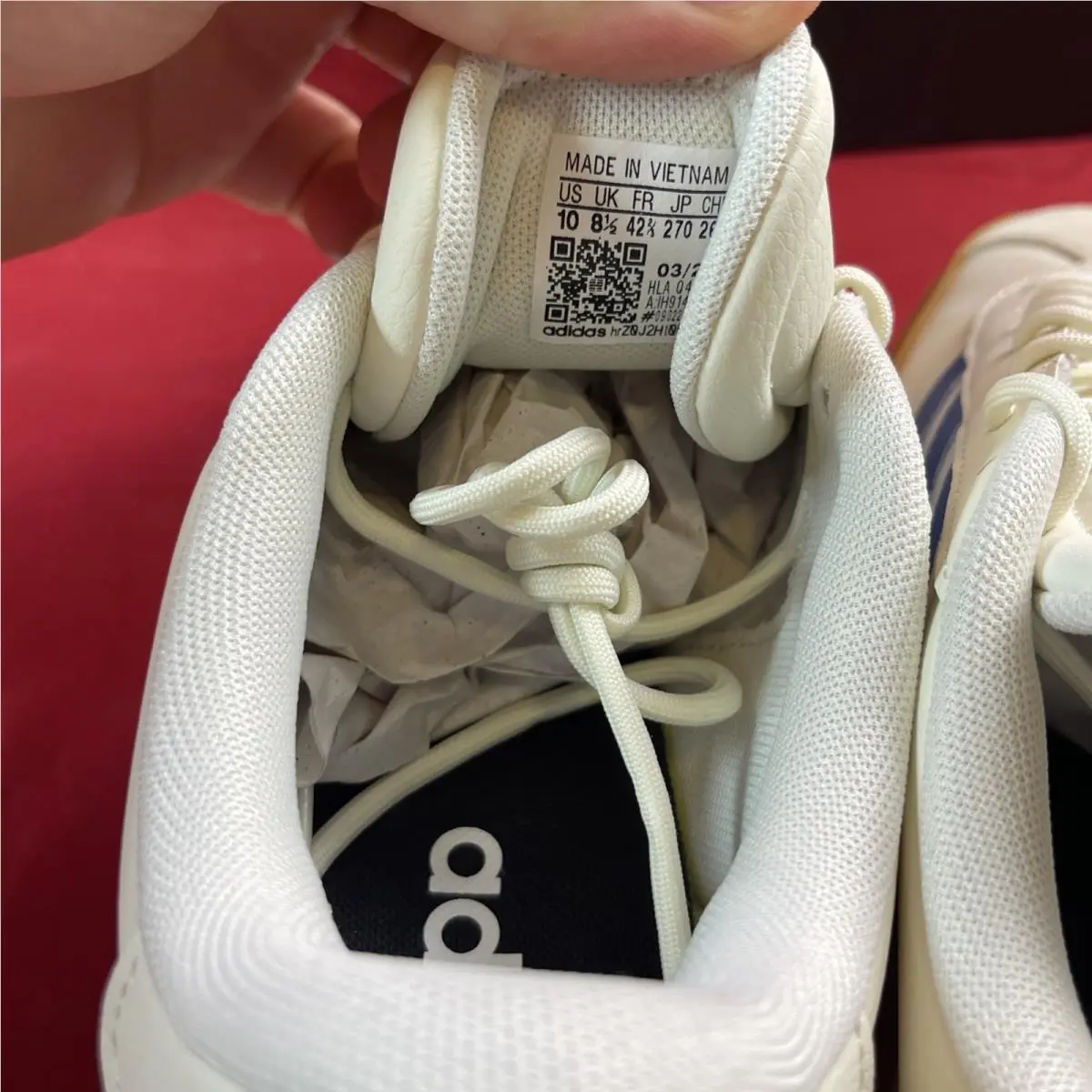 Adidas shoes - adidas Vl Court - Court - IH9142 - Off White/Gum + Blue (UPC: 0198320225347) 8