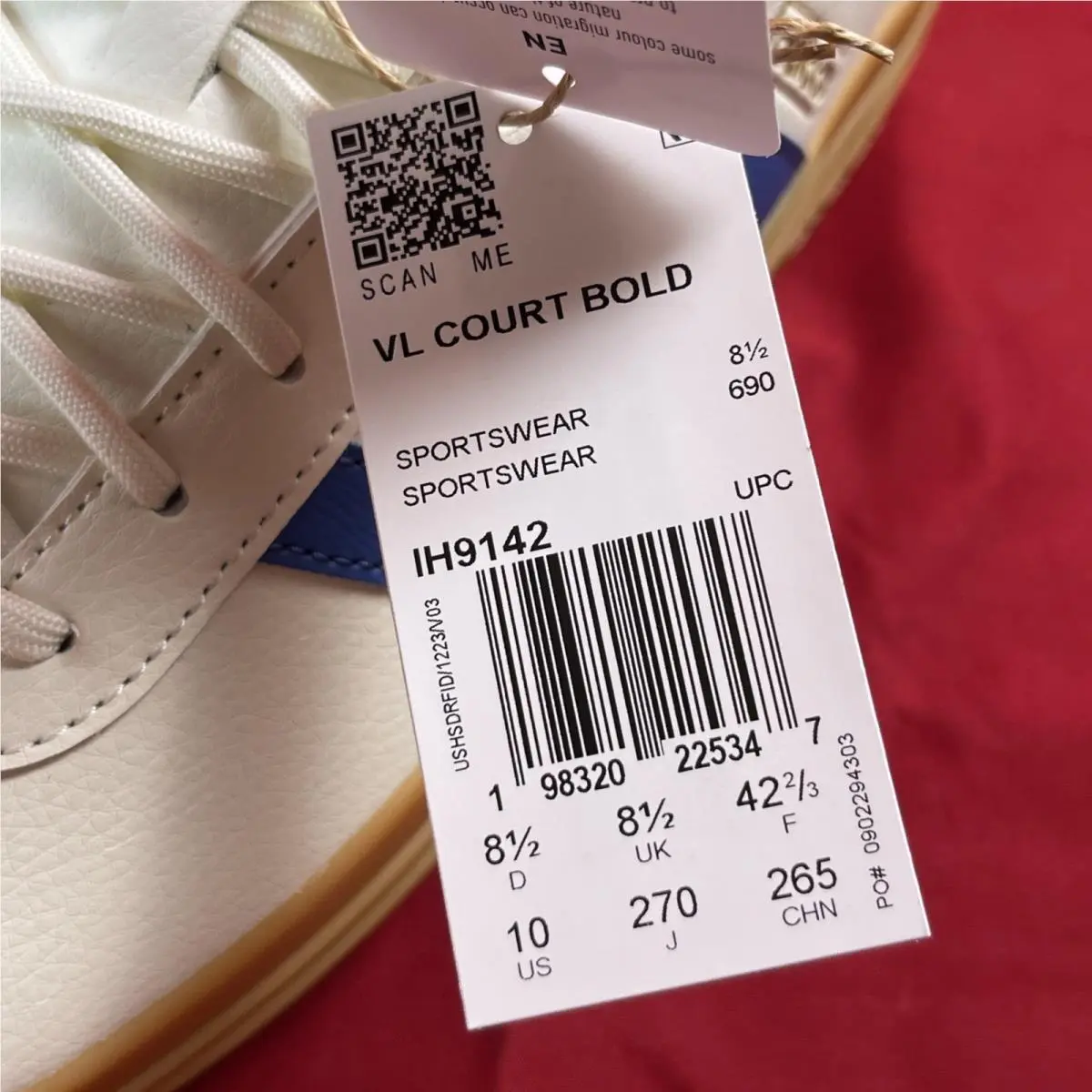 Adidas shoes - adidas Vl Court - Court - IH9142 - Off White/Gum + Blue (UPC: 0198320225347) 10