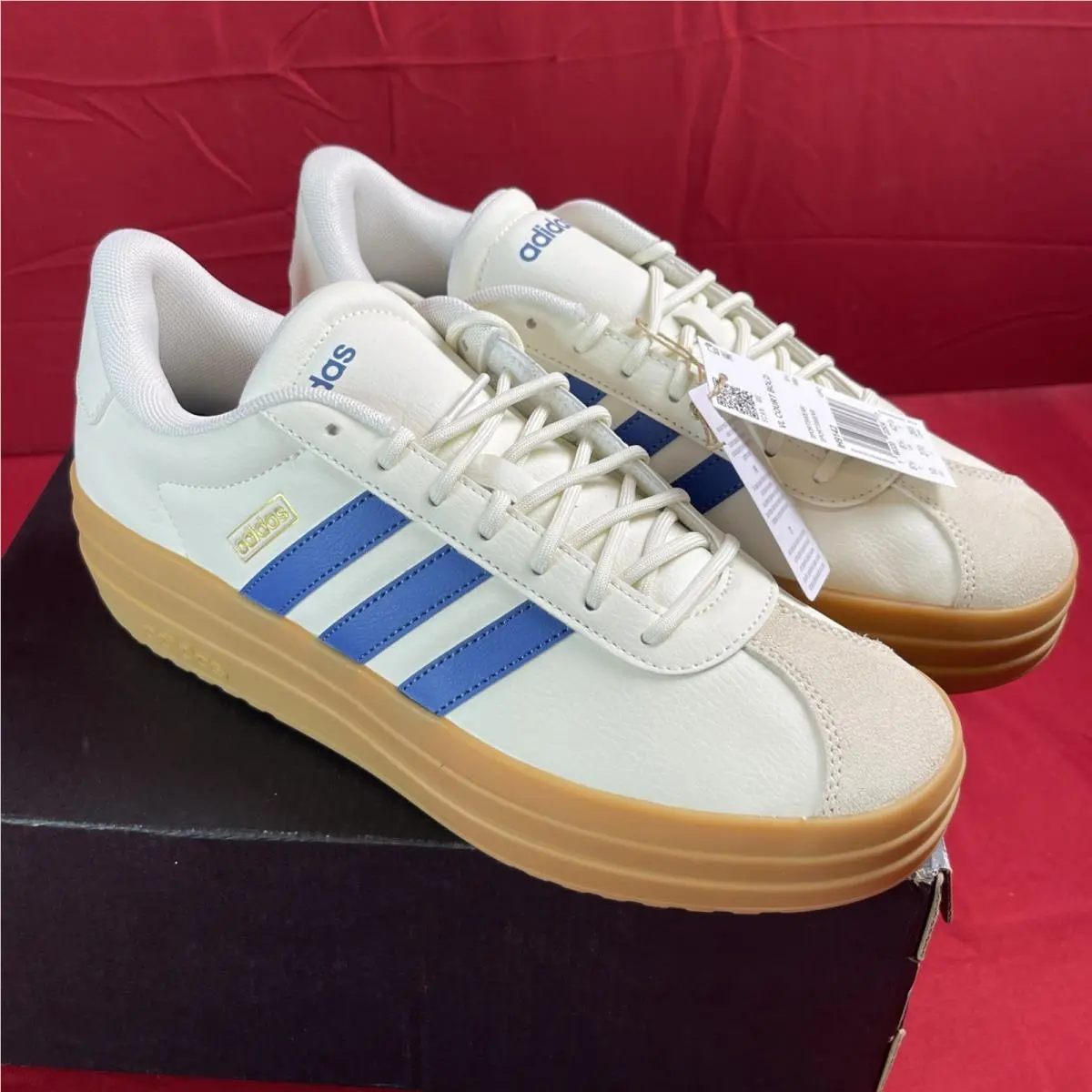 Adidas shoes - adidas Vl Court - Court - IH9142 - Off White/Gum + Blue (UPC: 0198320225347) 5