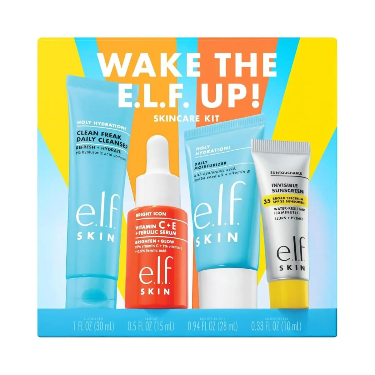 E.l.f. Skin Travel Skincare Kit Cleanser Serum Spf Vegan Cruelty-free by e.l.f. Cosmetics