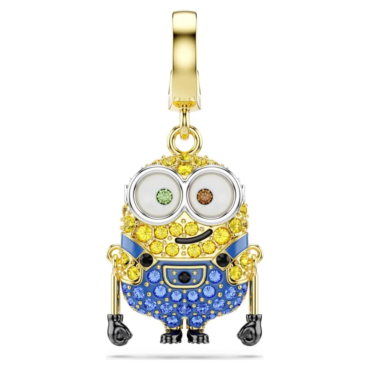 Swarovski Minions Bob Crystal Pave Charm Multicolor Gold Tone Clip On 5753016