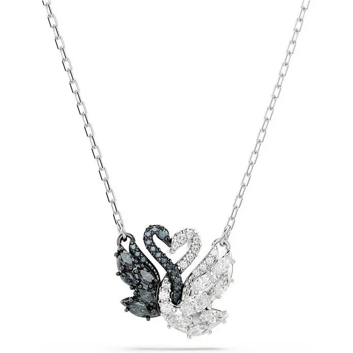 Swarovski Swan Pendant Swan Black Rhodium Finish