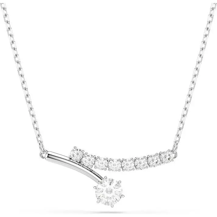 Swarovski Matrix Necklace Round Cut White Rhodium Plated
