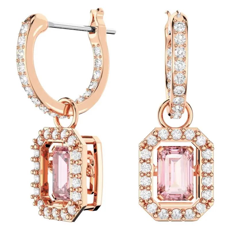 5689695 Millenia Pink Rose Gold Hoop Crystal Womens Earring by Swarovski