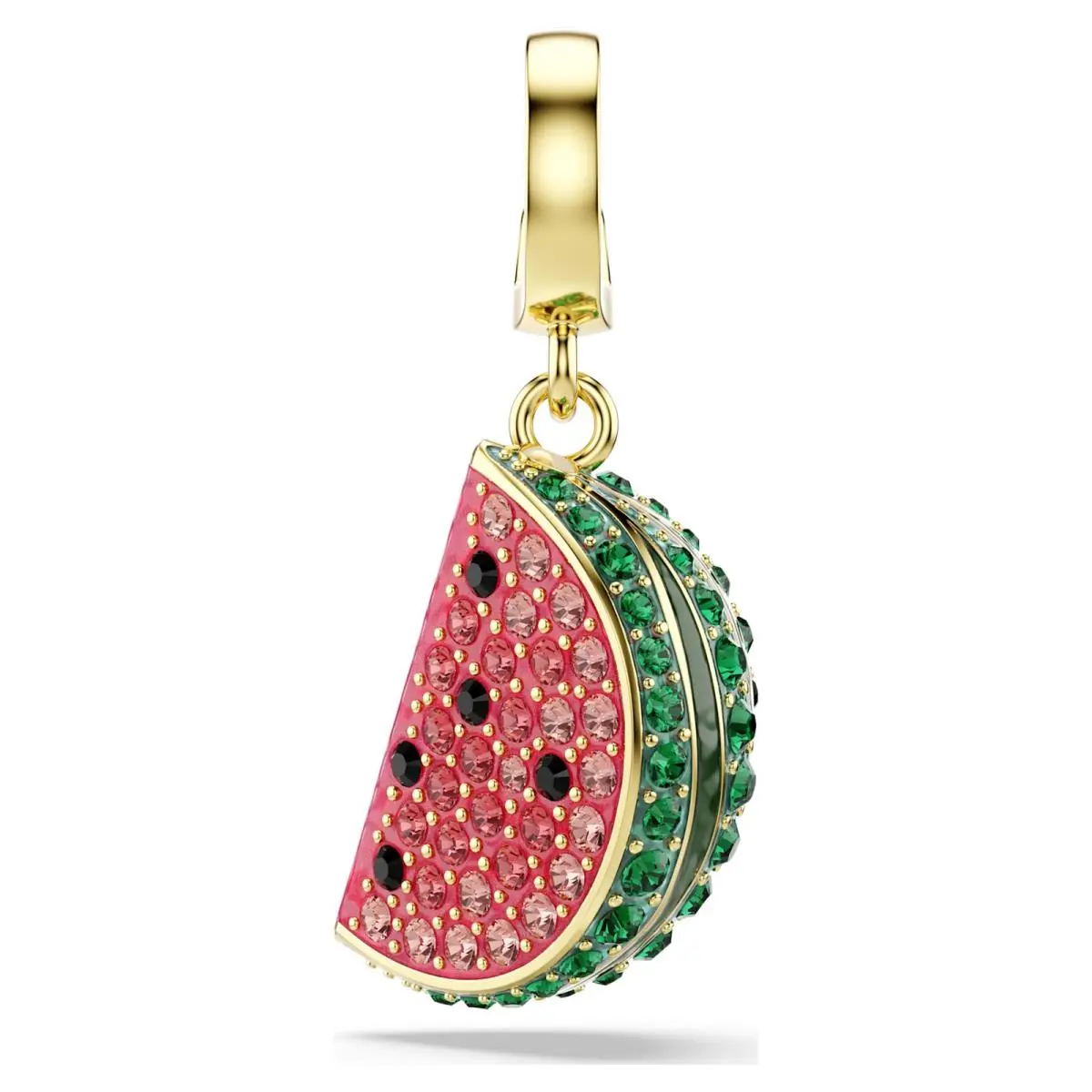 Idyllia Watermelon Slice Charm Pink Green Crystal Gold Tone 5743134 by Swarovski