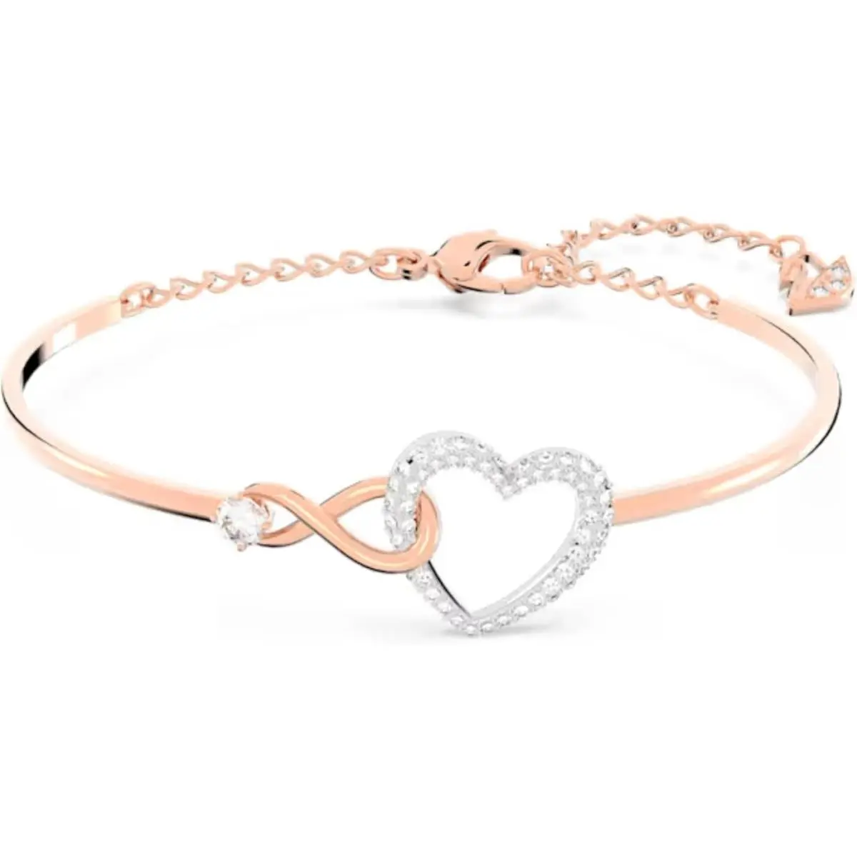 Swarovski Infinity Heart Jewelry Collection Necklaces and Bracelets Rose Gold