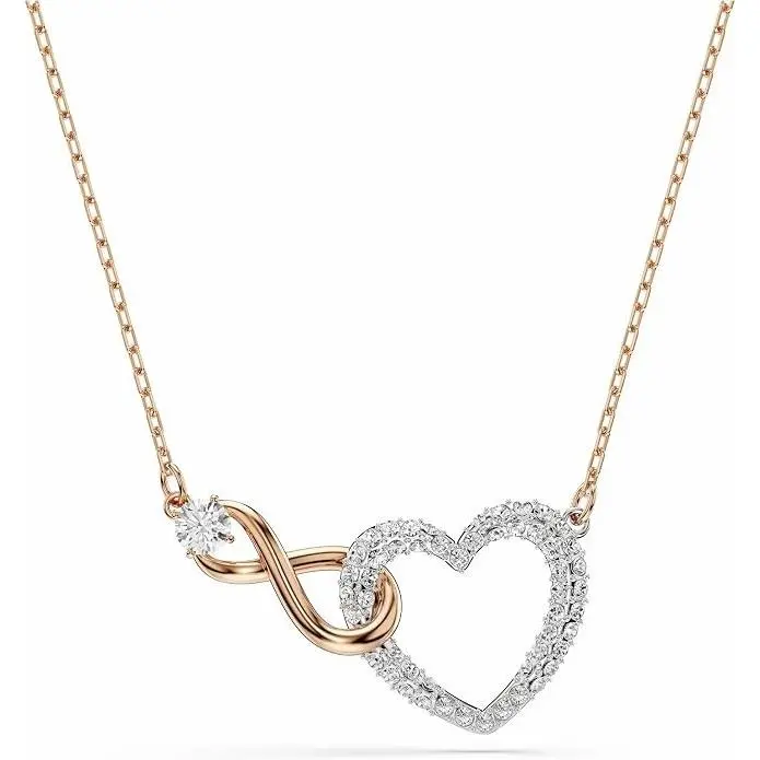Swarovski Infinity Heart Jewelry Collection Necklaces and Bracelets Rose Gold