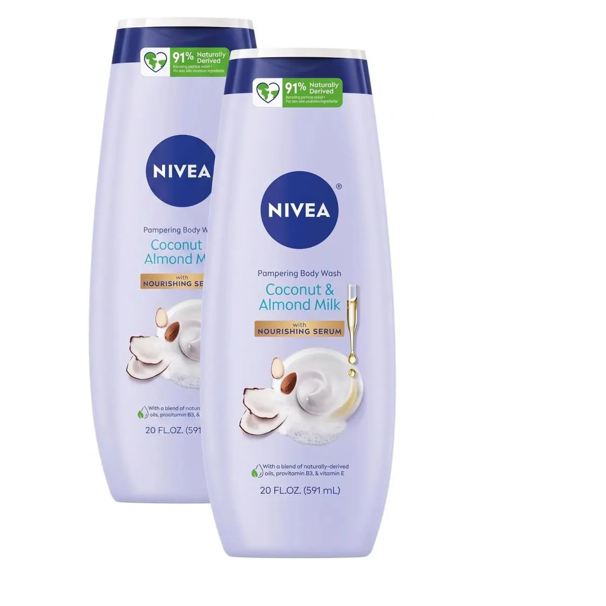 Pampering Coconut and Almond Milk Body Wash 20 Fl Oz Pack of 6 White by Nivea
