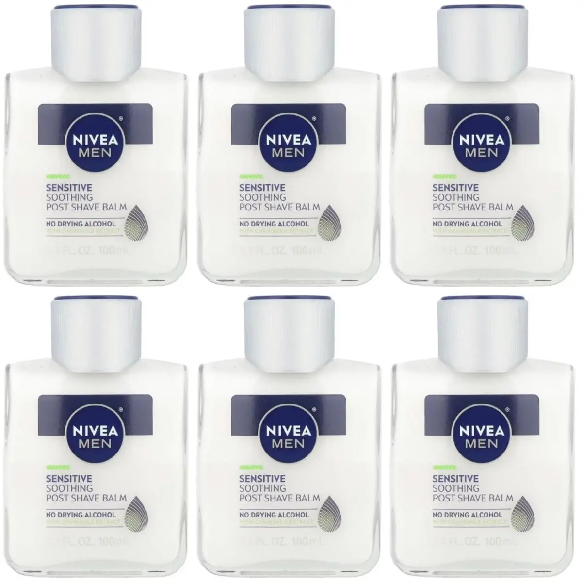 For Men Sensitive Post Shave Balm 3.30 oz Pack 3.3 Ounce of 6 by Nivea