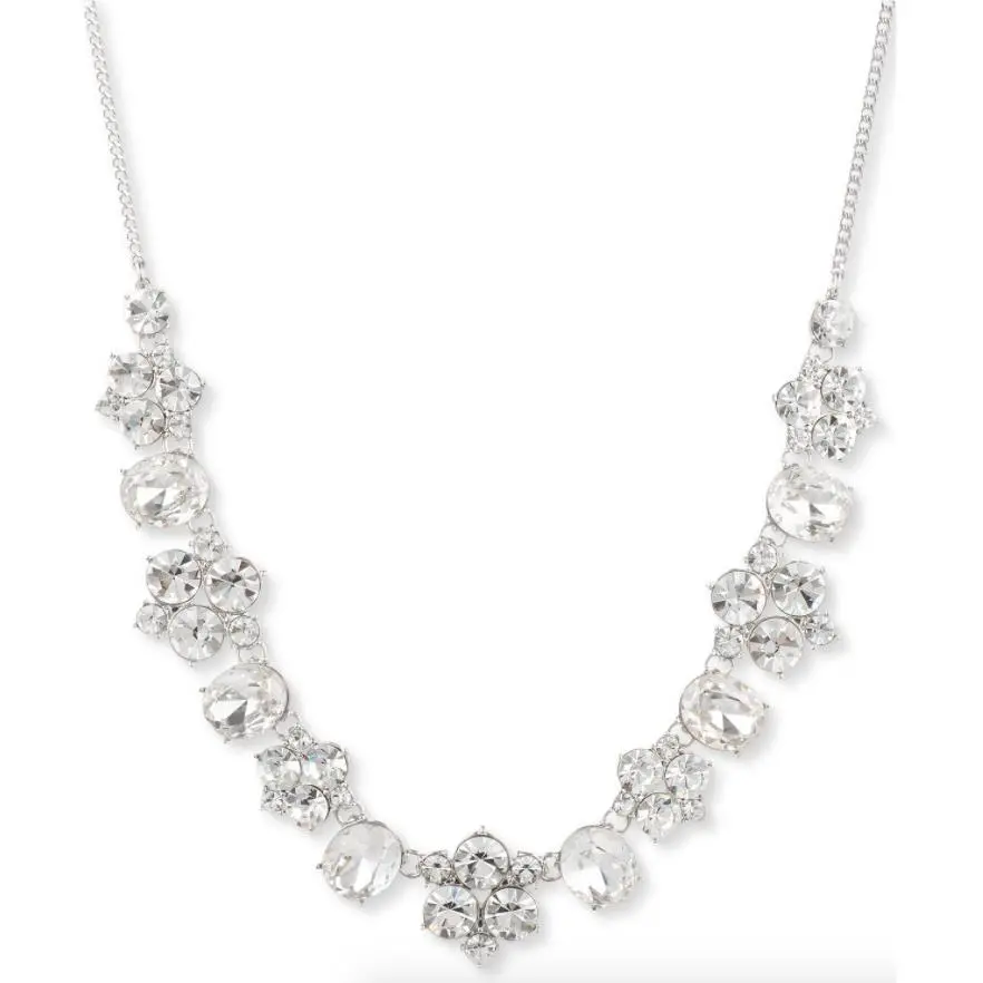Silver Tone Crystal Statement Necklace W1006 by Givenchy