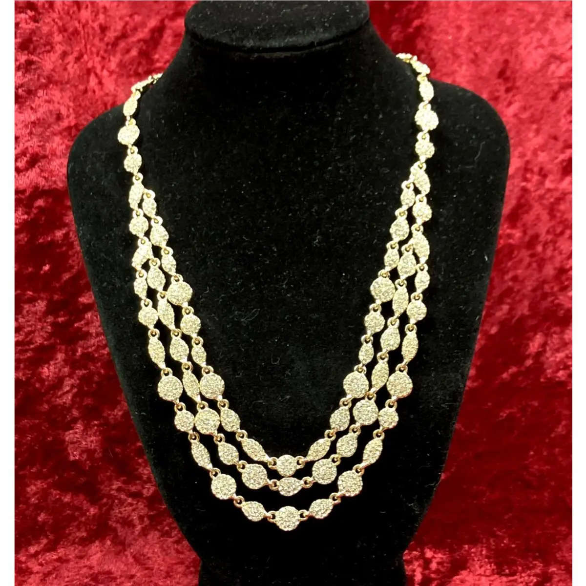 Gold Tone Pave Cluster Layered Collar Necklace RP by Givenchy