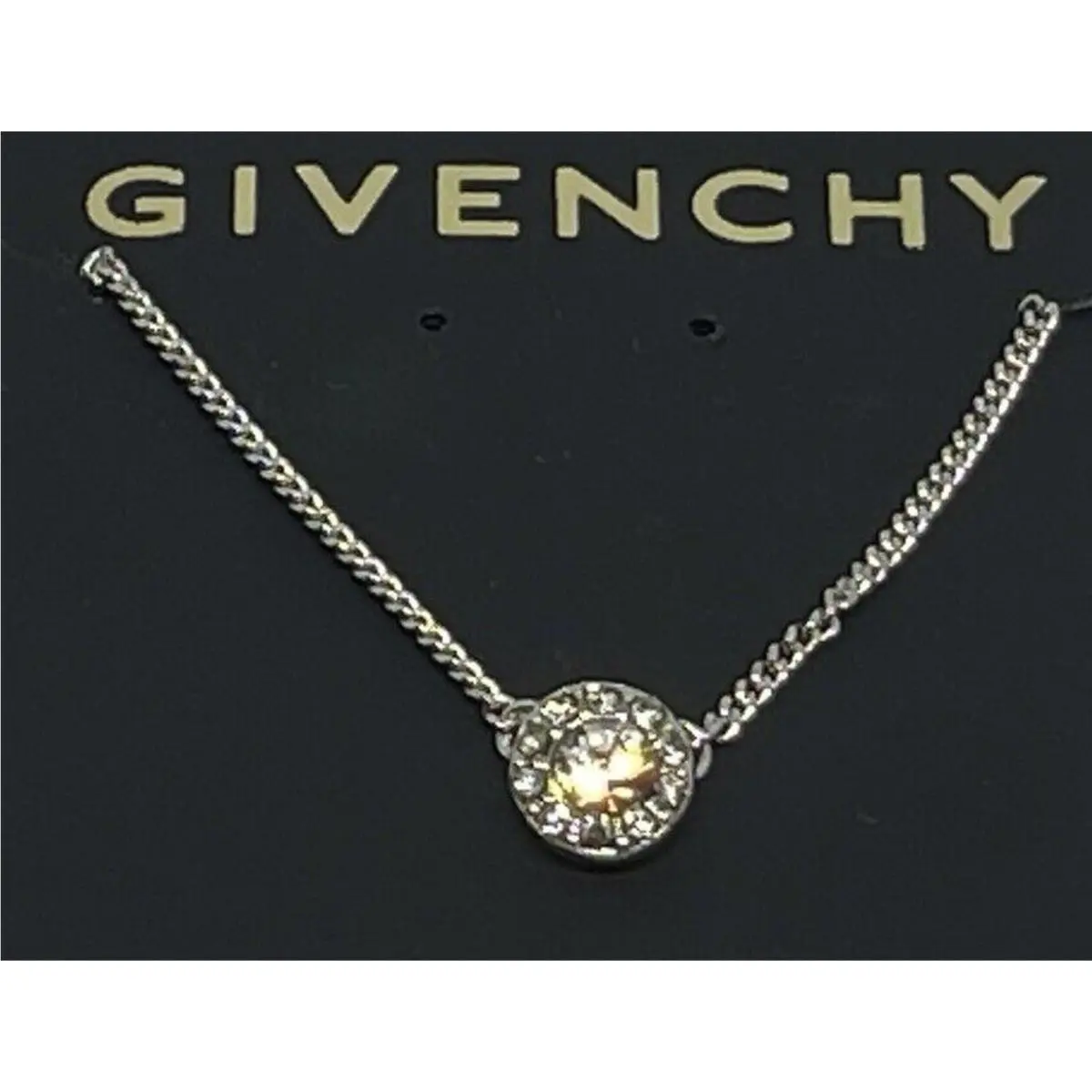 Silver Plated CZ Chain Necklace Luxury Chic Women`s Stylish Fashion by Givenchy