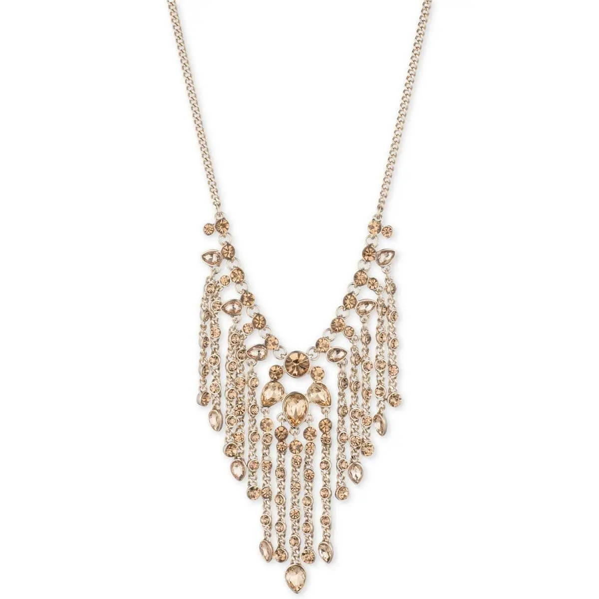 Metallic Gold-tone Stone Fringe 22 Statement Necklace by Givenchy
