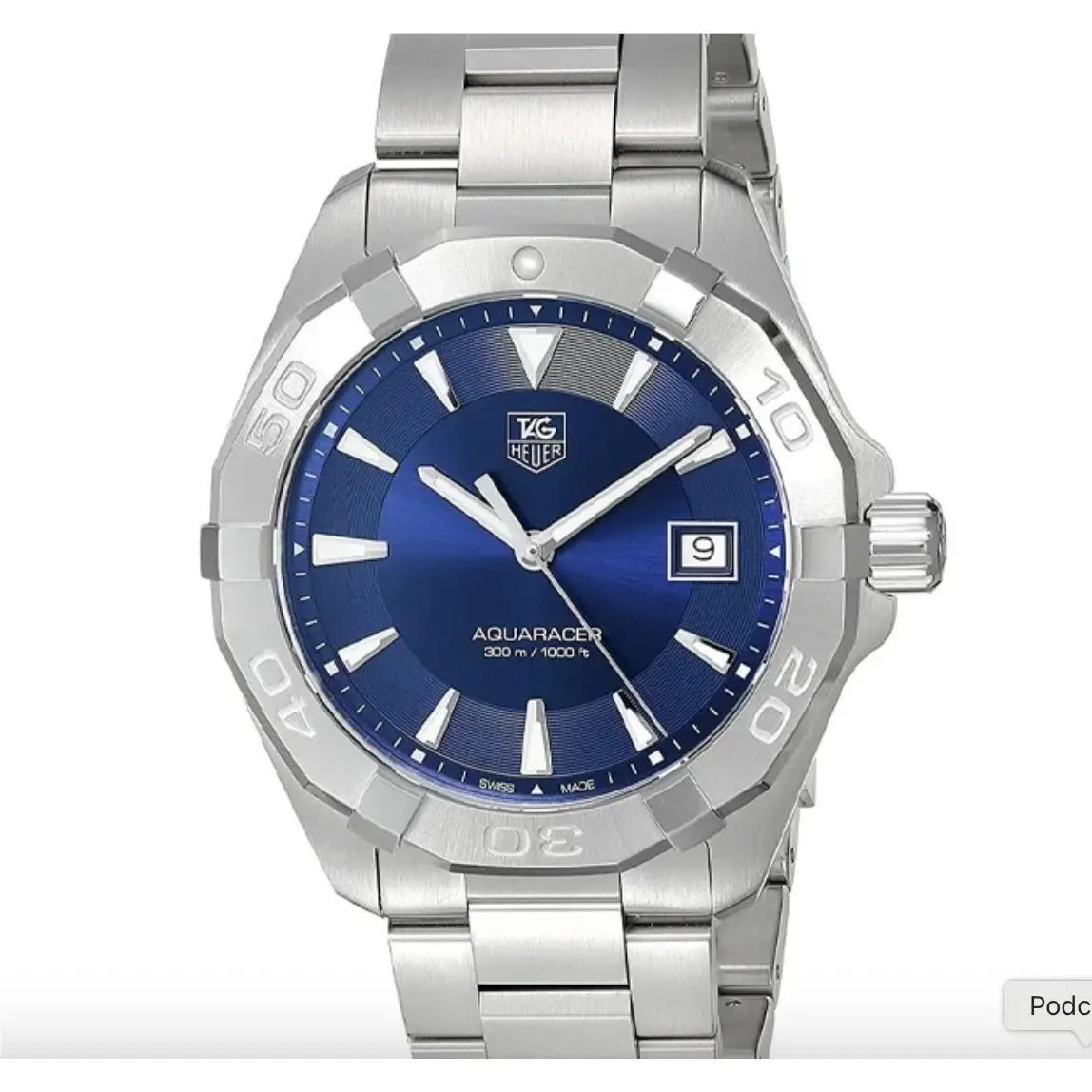 Aquaracer WAY1112.BA0928 Blue Dial Quartz Watch Box Papers by Tag Heuer