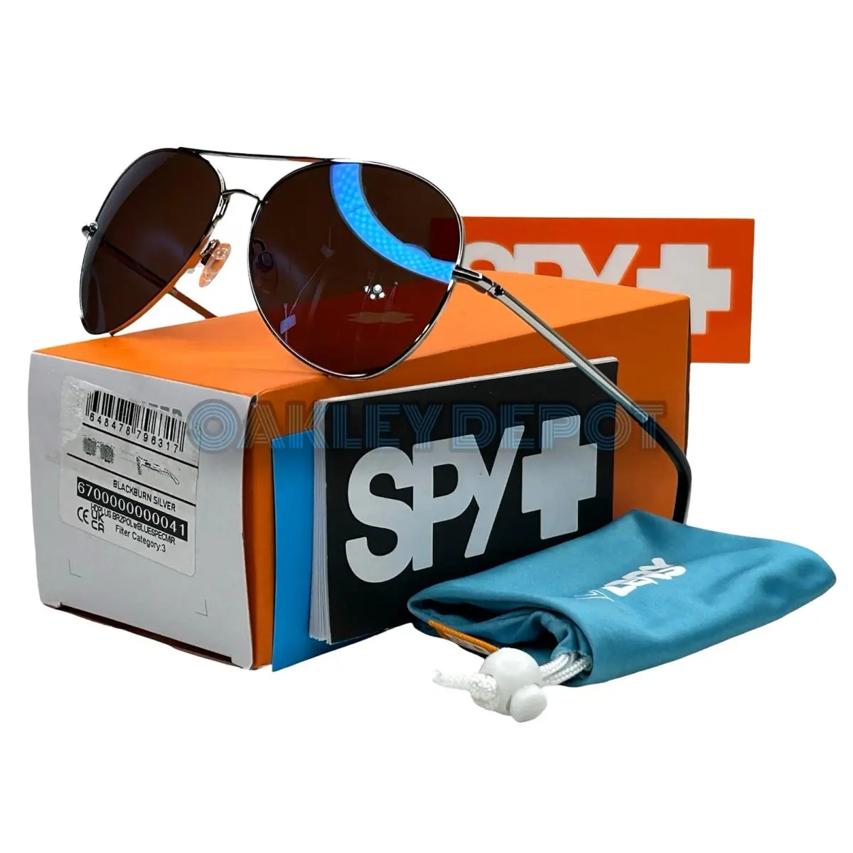 Spy Optic Blackburn Silver/hd Plus Blue Spectra Sunglasses by SPY Optics